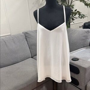 White Spaghetti Strap tank flowy blouse  - Women plus size